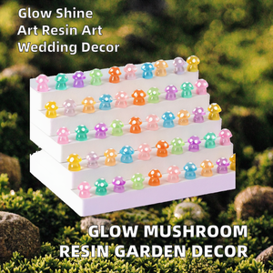 Micro Paesaggio con Simpatici <span class=keywords><strong>Funghi</strong></span> in Resina Fluorescente che si Illuminano al Buio, Muschio Artificiale Dipinto a Mano per Giardinaggio Artistico e Paesaggistico - Product Image 2