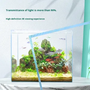 Zephyr Ultra-heldere Rechthoekige Glazen Visbak voor Bureaublad Woonkamer Kleine Betta/Goudvis/Schildpad Landschapsdecoratie Zonder Verwarming/Filter - Product Image 4