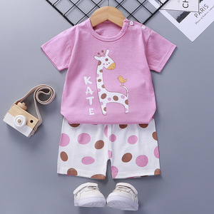 Ensemble à manches courtes pour enfants, vêtements d'été en coton pour filles, t-shirt pour garçons, vêtements pour bébés, vêtements coréens pour enfants - Product Image 3