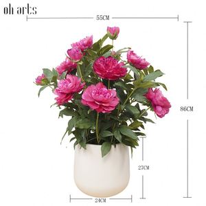 Flores de Peonía de Plástico al por Mayor, Peonías Artificiales para Decoración de Bodas y Hogar - Product Image 4