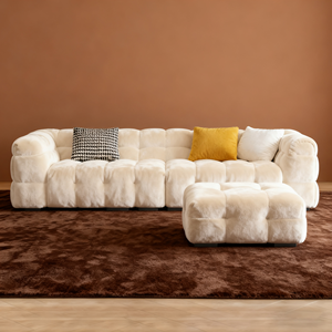 Sofá Modular Convertible Nórdico Minimalista, con Espuma de Alta Resiliencia sin Huesos, Forro de Lana de Cordero Ecológica, para Hotel o Villa - Product Image 6