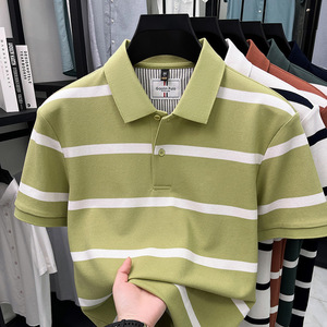 <span class=keywords><strong>Polo</strong></span> a Righe in Cotone Lavato OEM ODM per Uomo, Nuovo Stile Estate 2026, T-shirt Casual Traspirante a Maniche Corte, Vendita all'Ingrosso - Product Image 3