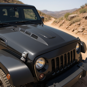 Capó de Motor de Repuesto Estilo Avenger Negro para Jeep Wrangler JK JKU, de Fibra de Vidrio, con Sistema de Fijación por Pernos, 2007-2018 - Product Image 2