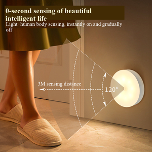 Oplaadbare Draadloze Bewegingssensor Led Nachtlampje Voor Slaapkamer Huis Keuken Lichaam Inductie Lamp Kast Licht - Product Image 3