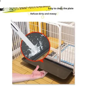 Cage pour <span class=keywords><strong>chien</strong></span> d'intérieur de taille moyenne avec fermeture à bouton Toilette à motif solide Chenil intégré pour petits chiens comme Shiba Inu et <span class=keywords><strong>Corgi</strong></span> - Product Image 2