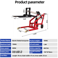 Chariot élévateur à bras articulé hydraulique électrique portable JUNCHI 500 kg 700 kg 1,22 m pour chargement et déchargement de camions, chargeur automatique 48V15AH