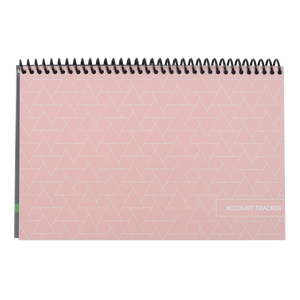 Cuaderno de seguimiento de cuentas, diseño minimalista con espiral rosa, organizador portátil, planificador - Product Image 1