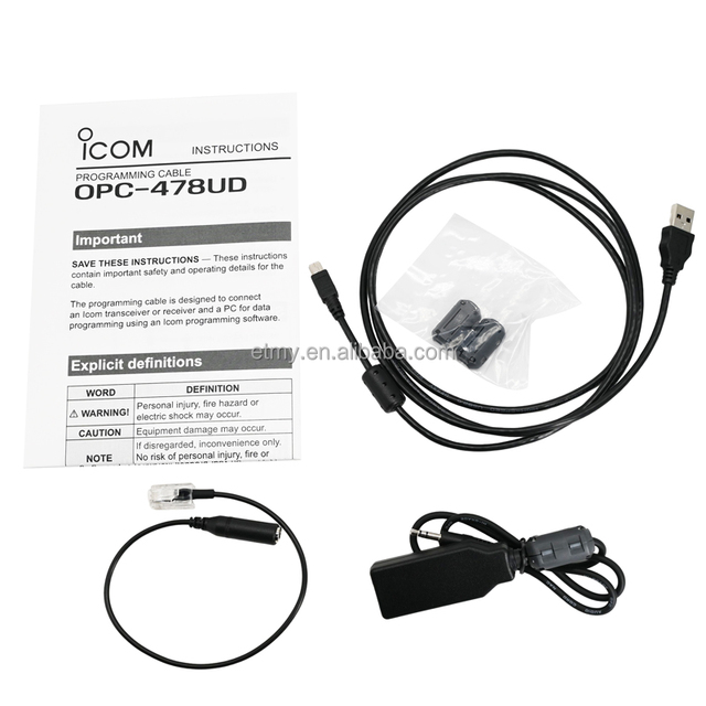 ICOM OPC-478UD Radio PROGRAMMING CABLE for V86/U86/T10/T70/V80/2300H/V3500/2730E/V10MR/V3MR/A25/R6/ID-5100A/E