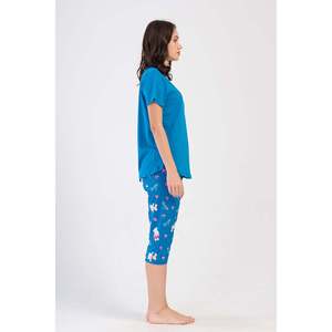 Combinaison de nuit ovale à manches courtes et col rond pour femmes - Product Image 1