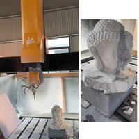 Machine de gravure CNC 5 axes pour pierre, routeur de gravure 3D pour granit et marbre, machine de sculpture de statues et de reliefs, pour monuments funéraires