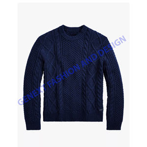 Pull-over d'hiver pour homme en coton 100% à col rond et manches longues, à carreaux, fabriqué par un fabricant de vêtements en maille tendance sur mesure - Product Image 1