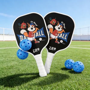 Ensemble de raquettes de pickleball OEM en fibre de verre avec logo personnalisé, vente en gros, directement de l'usine, 2 raquettes, 4 balles, sac, kit professionnel, 2 raquettes, 4 balles - Product Image 6
