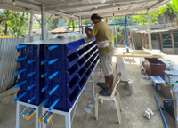Boîte verticale d'élevage de crabe de boue pour l'aquaculture Cages à crabe intérieures en matériau PP avec système de culture