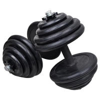 PINJIAN Dernier modèle d'équipement de fitness, salle de sport à domicile, entraînement, musculation, ensemble d'haltères et haltères en caoutchouc réglables noirs