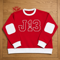 Nouveau Sweat-shirt sans col rouge pour femme DST J13, haut tricoté uni à manches longues, décontracté, streetwear, vêtement d'hiver
