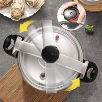 Casserole à pression manuelle en aluminium 5-en-1 multifonction, grande capacité, anti-explosion, pour ragoûts et soupes profondes, compatible gaz