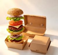 Boîte d'emballage alimentaire en carton ondulé jetable de haute qualité, fermeture magnétique UV, matériaux recyclés, résistante à l'humidité, pour hamburgers