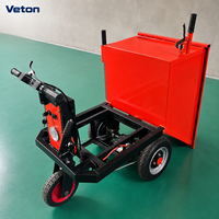 Chariot à plateforme à trois roues alimenté par batterie avec structure en acier pour le transport industriel et la manutention de matériaux