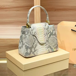 Genuine Leather High-end Light Luxury <strong>Python</strong> <strong>Pattern</strong> Handbag <strong>Bag</strong> Women's New Niche Fashionable All-match Shoulder Crossbody <strong>Bag</strong>