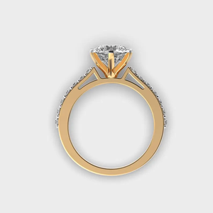 แหวนเพชรทรงกลม 1.60 กะรัต เพชรเพาะเลี้ยงในห้องปฏิบัติการ แหวนหมั้นทอง 14K แหวนเพชรเม็ดเดี่ยว เครื่องประดับเจ้าสาวสุดหรู แหวนหรูหราสง่างาม - Product Image 3