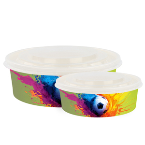 Bol en papier à emporter Bio personnalisé pour les matchs <span class=keywords><strong>de</strong></span> football, emballage jetable en papier kraft pour soupe et nouilles - Product Image 1
