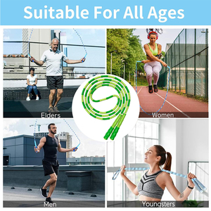 Corde à sauter unisexe pour fitness, perles TPE violettes et blanches, poignée ABS, réglage facile, idéale pour l'entraînement en salle de sport - Product Image 6