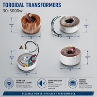 Transformateur de puissance toroïdal vertical haute fréquence monophasé, entrée 110V, sortie 380V 240V 24V, en plastique, conforme RoHS