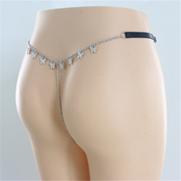 C & J bijoux de ventre en strass papillon balancent Bikini chaîne de taille culotte chaîne de corps papillon breloque Sexy bijoux de corps