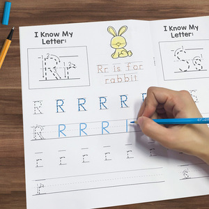 26 chữ cái đào tạo viết kỹ thuật số sổ làm việc giấy tráng Đỏ trường hợp bút kiểm soát trẻ em chữ cái tiếng anh số 0-9 cuốn Sách thực hành - Product Image 3