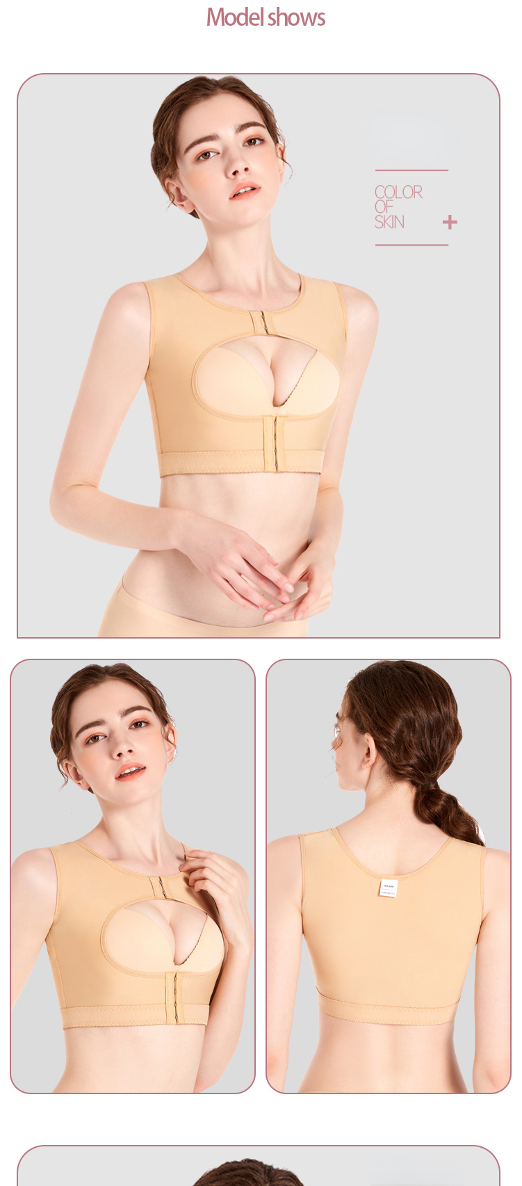 ZOYIAME Best Post-OP Shapewear Breast Back Correction Lipo Vest Shaper Chest Support Open Bust Bra Surgical Compression Garments
