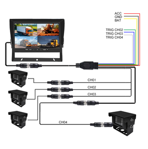Sistema di Telecamere per Auto Seemetech con Monitor Retrovisore, Schermo Diviso Quad 4 Canali AHD CCD, Telecamere Laterali - Product Image 5