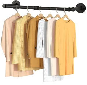 औद्योगिक पाइप के कपड़े रैक 80 सेमी उच्च भारी-ड्यूटी दीवार पर हैंगर रॉड स्पेस सेविंग वॉल हैंगर - Product Image 1