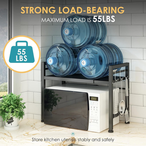 Almacenamiento en el hogar Soporte extensible Encimera Utensilios de cocina Almacenamiento de vajilla, Estante de acero al carbono <span class=keywords><strong>sobre</strong></span> <span class=keywords><strong>microondas</strong></span> - Product Image 5