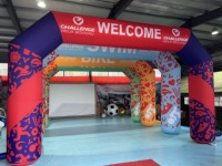 Arche gonflable publicitaire personnalisée avec logo, éclairage LED intégré, pour ligne d'arrivée de course caritative