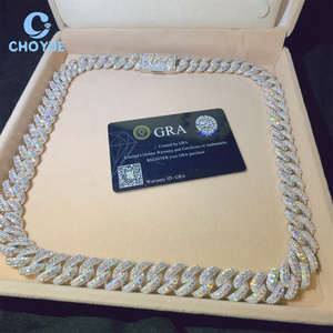 Cadena de eslabones cubanos de plata de ley 925 con diamantes de moissanita VVS de 15 mm, estilo hip hop, joyería de moda. - Product Image 1