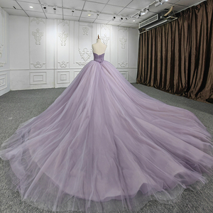 7523-1 Robe de soirée élégante de style princesse, sans manches, avec paillettes, couleur violette - Product Image 6