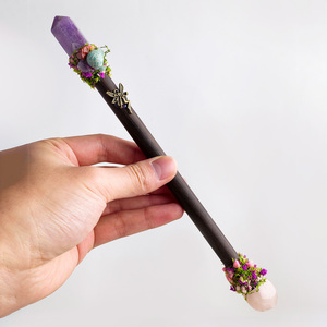 En gros, Pointes de cristal naturel, Pierres roulées, Sceptre magique, Baguette de guérison en cristal, Fait main, Cadeau pour enfant, Cosplay - Product Image 3