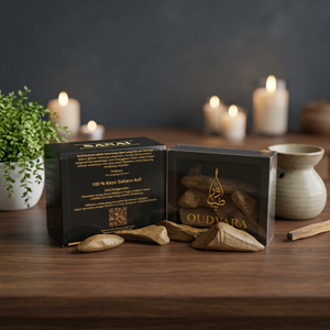 Oudvara Sanai Barraq Super Grade Agarwood 100g, una madera de oud excepcional y profusamente aromática, valorada por los coleccionistas de incienso. - Product Image 1