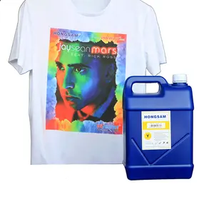 Impressora de impressão de camisetas têxteis CMYKW tinta dtg 5 cores para impressora direta para vestuário
