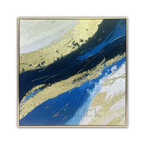 Abstract Floated Frame Blue Sky Embellished Wall Art With Chunky