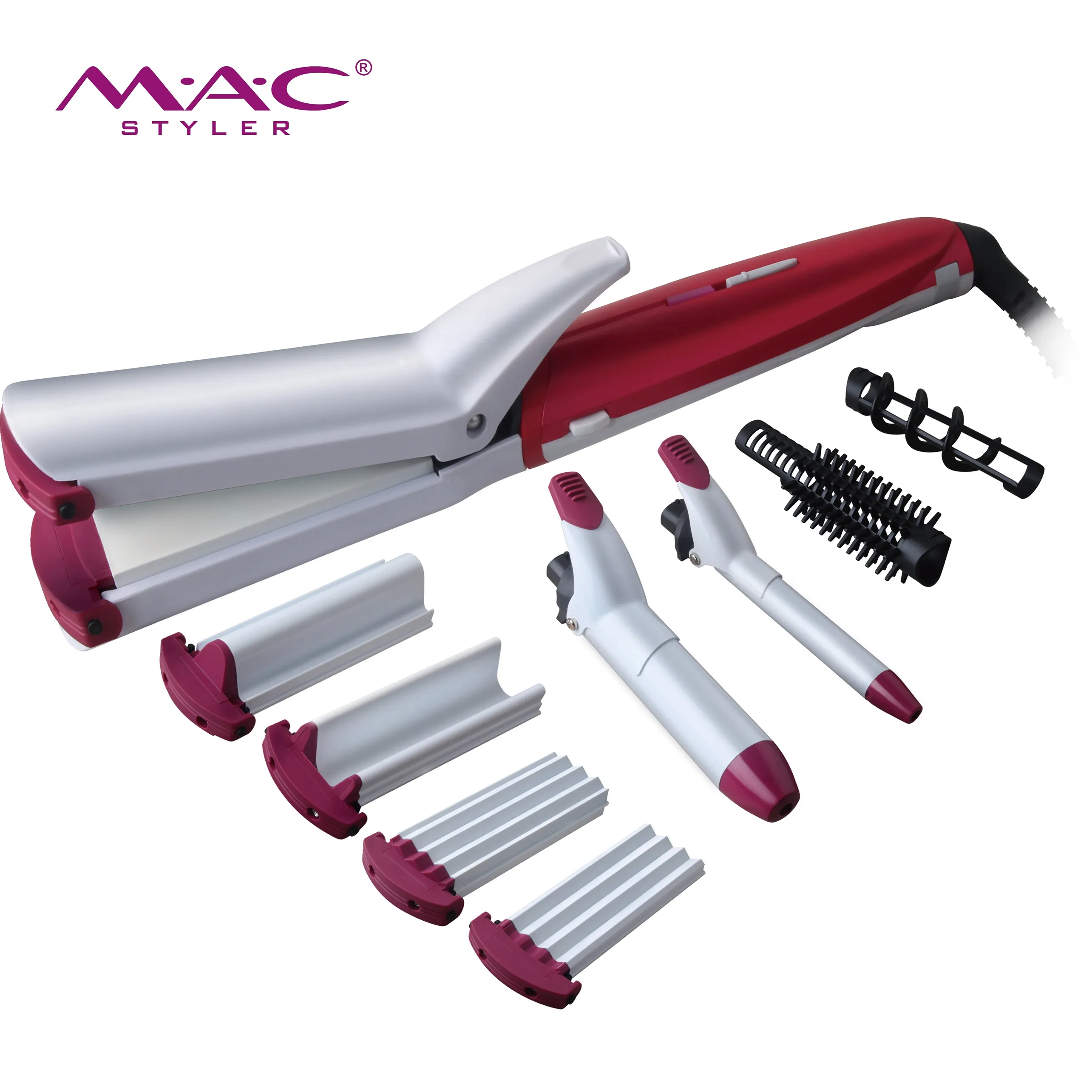 Straight, curly, size wave multi-function hair straightener set, very convenient ceramic board straightener