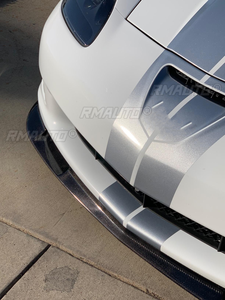 For Chevy C6 Corvette 2005-2013 Z06 ZR1 Car Front Bumper Lip Spoiler <b>Splitter</b> Wide Body Models Carbon Fiber Style Glossy Black - Product Image 4