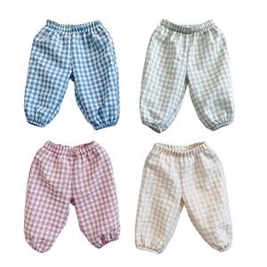 Pantalons en vichy pour enfants, garçons et filles, taille élastique, pantalon ample à carreaux, décontracté, printemps, automne, bas de pantalon, pantalon de survêtement - Product Image 3