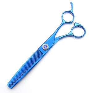 Tijeras Azules para Mascotas de 7 Pulgadas, Acero Inoxidable JP440C, Herramienta de Belleza Práctica para Peluquería Canina - Product Image 3