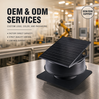 Ventilateur de toit solaire 12 pouces 42W à roulement à billes, double alimentation, priorité solaire, télécommande, extracteur d'air OEM/ODM pour les États-Unis et l'Australie