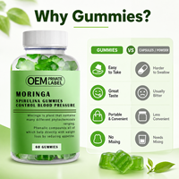 OEM Marque Privée Gummies Moringa Spiruline 60 Pièces Superaliment Végétal pour Antioxydants et Énergie