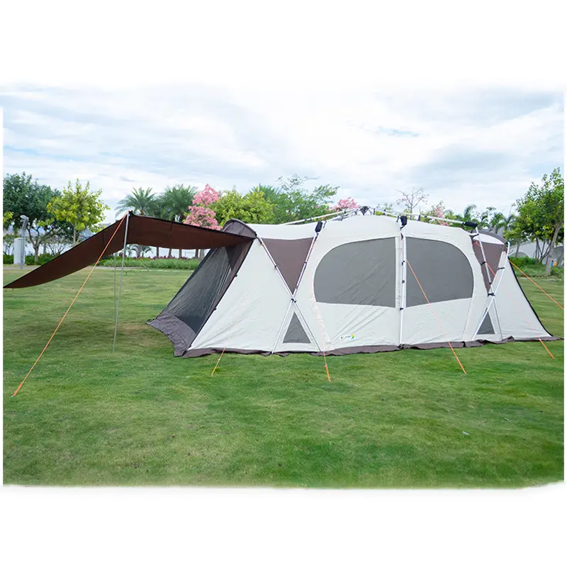 파티 이벤트를위한 도매 야외 캠프 장비 대형 럭셔리 캠프 가족 터널 텐트 캠핑 텐트