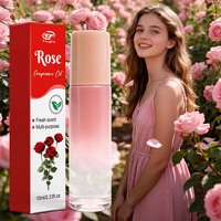 Huile Essentielle de Rose Pure à 100% Tongfu en Roll-On 10ml pour l'Aromathérapie et les Soins Corporels Tous Types de Peau
