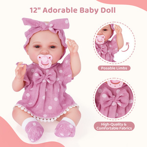 Poupées Reborn Babeside 12 pouces Mia, ensemble de poupées filles en vinyle complet avec biberon, jouet mignon, cadeau, vente en gros, fourniture d'usine - Product Image 3