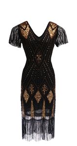 Robe de soirée style <span class=keywords><strong>années</strong></span> 1920 pour femme JICAGOM, taille empire, style Gatsby avec décoration de plumes, style <span class=keywords><strong>années</strong></span> <span class=keywords><strong>folles</strong></span> - Product Image 3